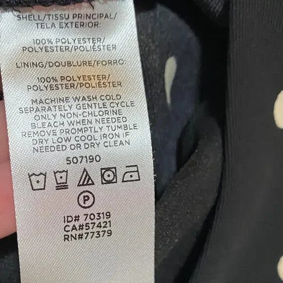 Ann Taylor Polka Dot Jumpsuit Racerback Wide Leg Sleeveless Black Beige Womens 2 - Picture 9 of 9